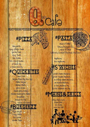 The Que Cafe menu 