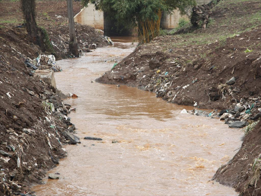 A section of Nairobi River.