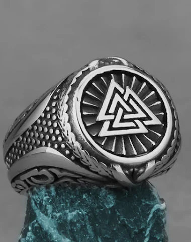 Anillo Vikingo Runas Triángulo Acer - 3