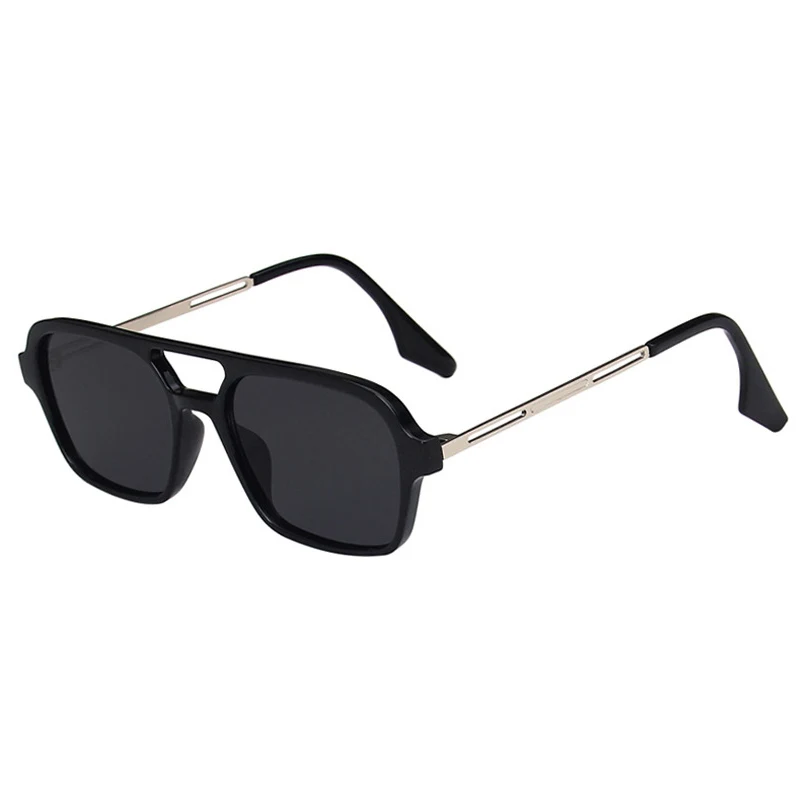Quadratische Vintage-Sonnenbrille mit Doppelsteg-Ausschnitt