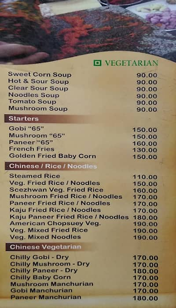 Hotel Arasu Chettinadu Ac Restaurant menu 