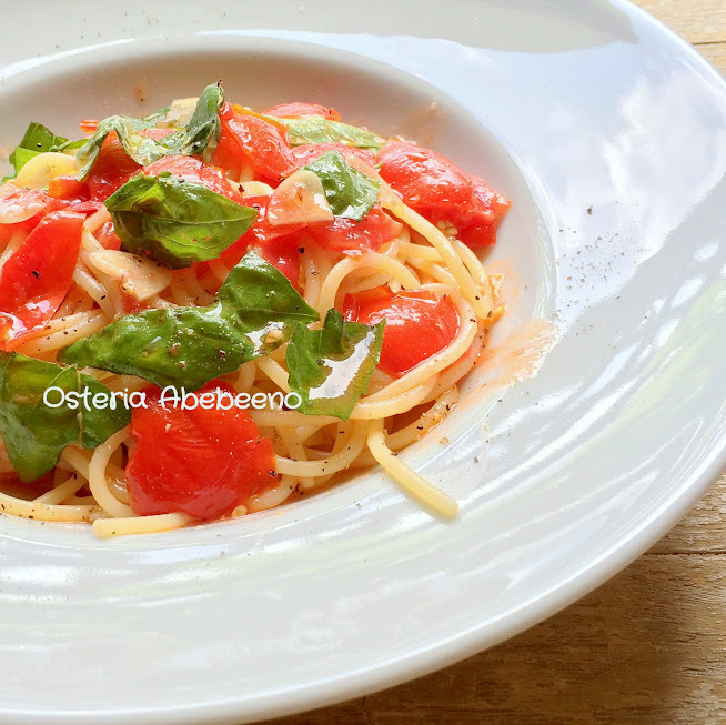 Spaghetti Alla Crudaiora ミニトマトとバジリコの冷製スパゲッティ Osteria Abebeeno