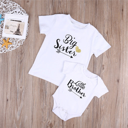 Title 10, Baby Romper Sisters And Brothers Printed Short ...