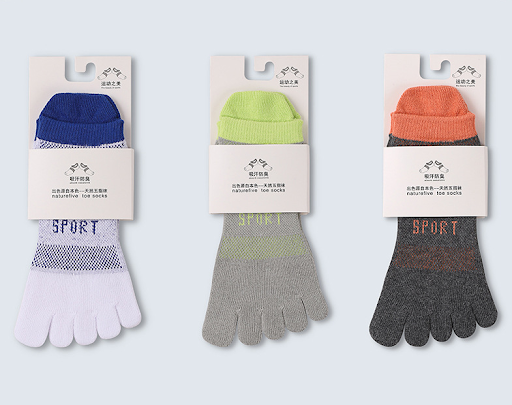 Title 13, New Mens Five-Finger Cotton Split Toe Socks. E...
