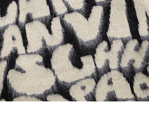 Title 7, Plush Alphabet Jacquard Pullover Sweater for Me...