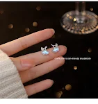 White Gold Color Stud Earrings