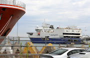  Amazon Warrior ship in Cape Town harbour. 