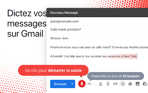 Reconnaissance vocale pour Gmail