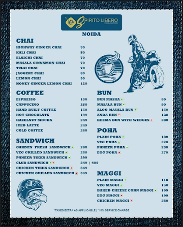 Spirito Libero menu 