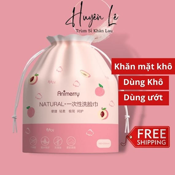 Khăn Mặt Khô Animerry Dùng 1 Lần Lau Khô, Lau Ướt , Giấy Lau Mặt, Khăn Giấy Đa Năng