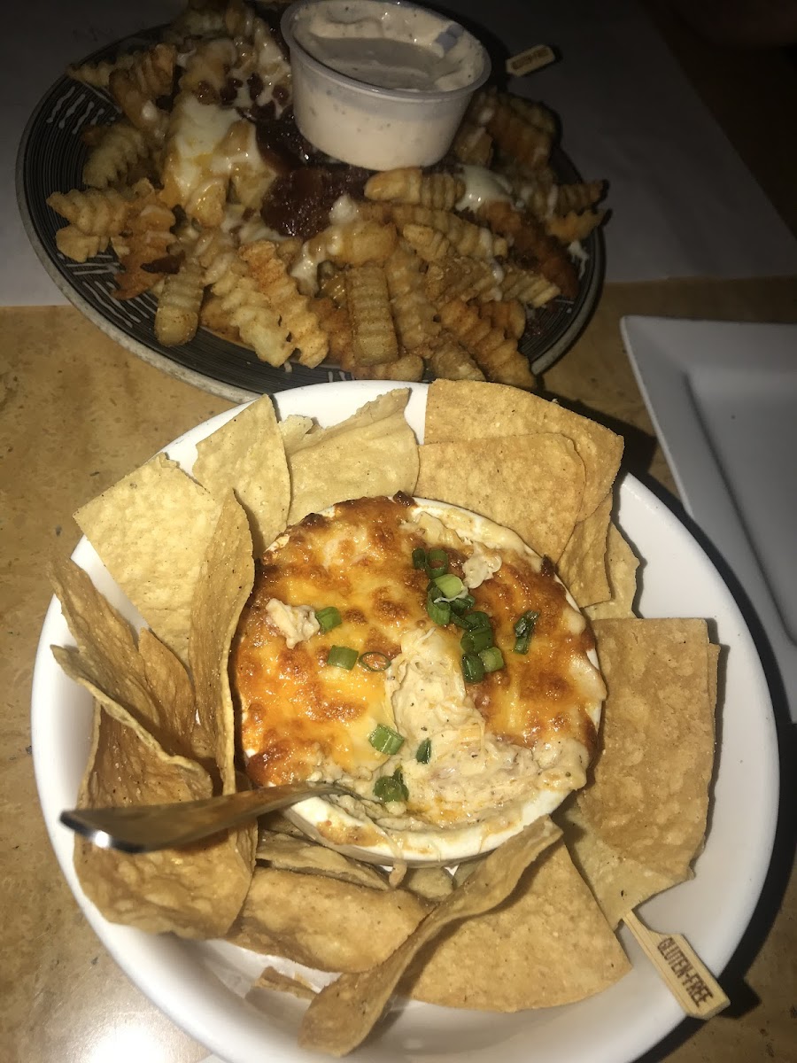 Crab dip and Victoria fries