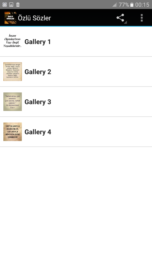 Android application Özlü Sözler screenshort