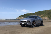 The Lamborghini Urus on Pendine Sands in Wales, once the beach for world land speed record attempts. Picture: MARK SMYTH 