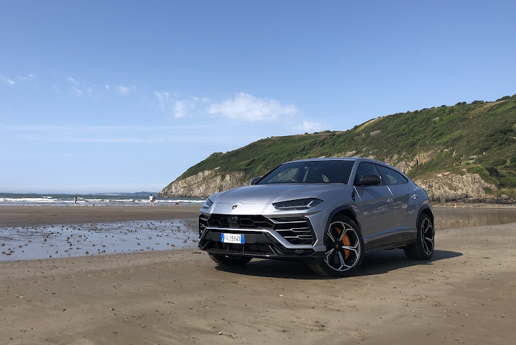 The Lamborghini Urus on Pendine Sands in Wales, once the beach for world land speed record attempts. Picture: MARK SMYTH