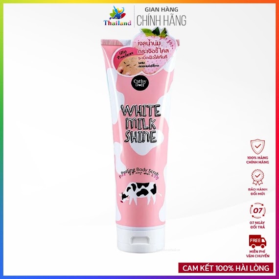 White Milk Shine Peeling Body Scrub Thái Lan Gel Tẩy Tế Bào Chết Toàn Thân