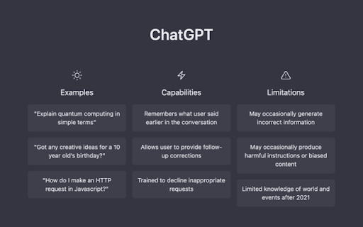 chatGPT screenshot