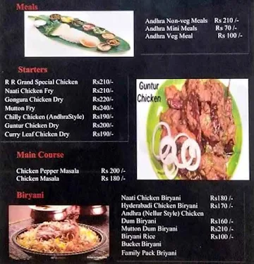 R R Grand Andhra Style Restaurant menu 