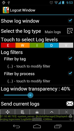 Logcat Window