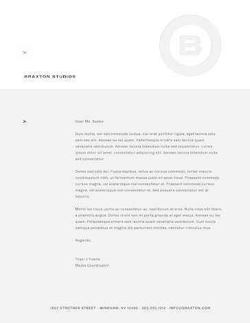 Braxton Studios - Letterhead template