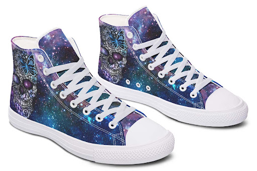 Title 5, Printed Couple High-top Canvas Shoes Step out i...