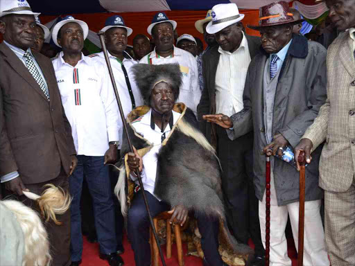 Nandi elders hand Raila instruments of leadership