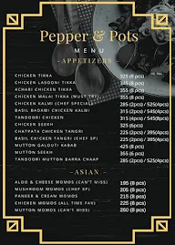 Pepper & Pots menu 1