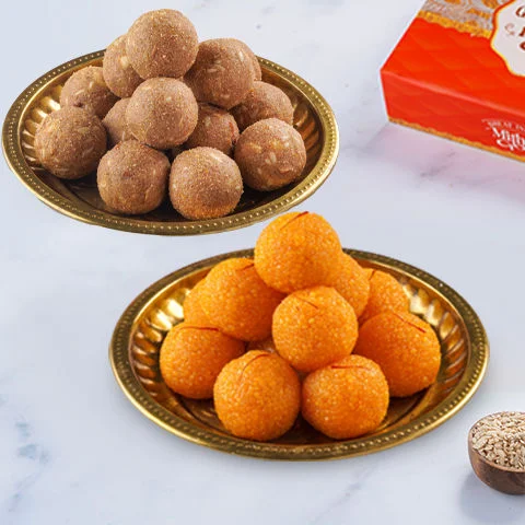 Motichur Laddu (500g) & Panjiri Laddu (500g) Combo