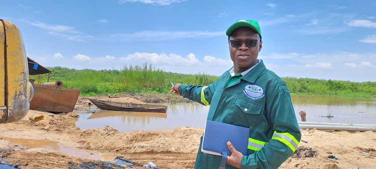 William Lubuulwa, the senior public relations officer at NEMA,speaking during NEMA Operation conducted in Mbazi, Buleebi, and surrounding villages in Mpunge Sub County, Mukono District.