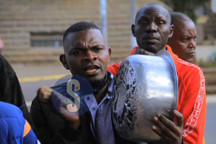 Protestors gather outside KICC ahead of demos on March 20, 2023