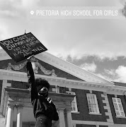 A pupil at Pretoria High School for Girls poses for a picture during the protest. 