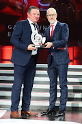 Coach of the Year Gavin Hunt and David Wingfield during the 2016/2017 PSL Awards evening at Sandton Convention Centre on July 10, 2017 in Johannesburg, South Africa. 