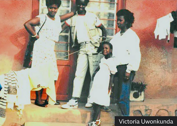Victoria Uwonkunda pictured with some of her family in Kigali several years before the genocide