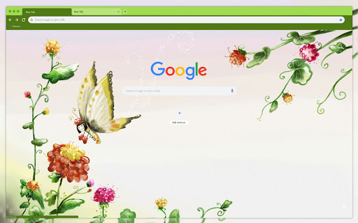 Flying Butterfly Grass Chrome Extension