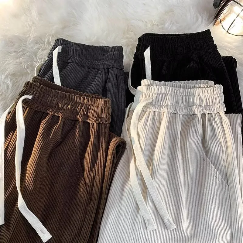 Męskie spodnie casual American Retro Corduroy