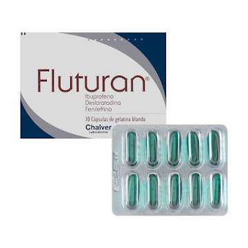 Fluturan Ibuprofeno + Desloratadina + Fenilefrina 400mg/2.5mg/10mg Chalver Caja x 10 Cápsulas  