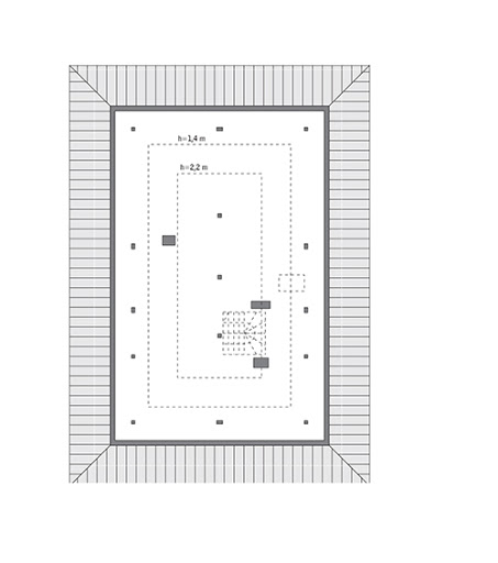 Piasek pustyni - wariant IV - M212d - Rzut poddasza do indywidualnej adaptacji (60,6 m2 powierzchni użytkowej)