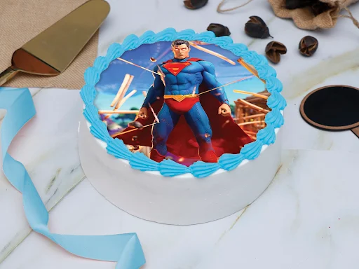 Superman Photo Theme Cake