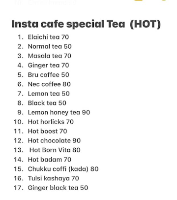 Insta Cafe menu 