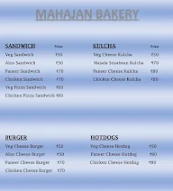 Mahajan Bakery menu 1