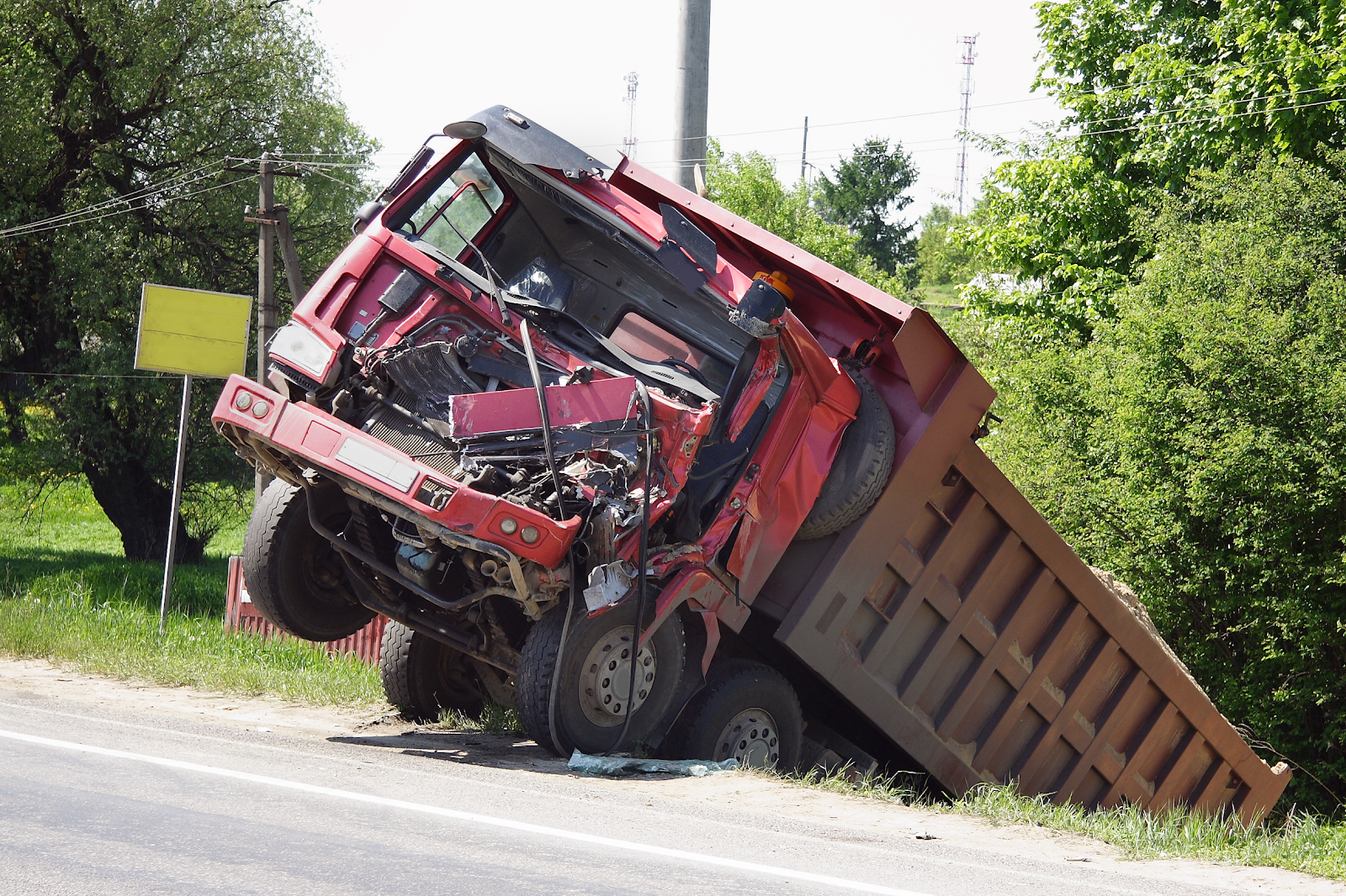 truck accident case scene