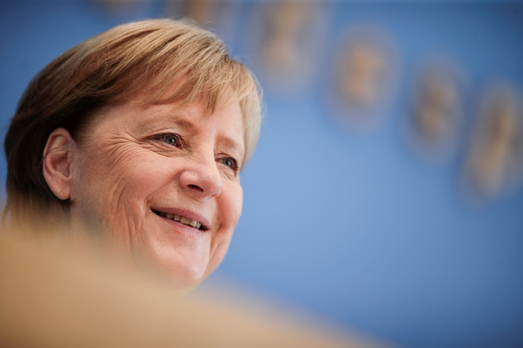 German Chancellor Angela Merkel holds her annual summer news conference in Berlin, Germany on July 22 2021. Picture: REUTERS/HANNIBAL HANSCHKE