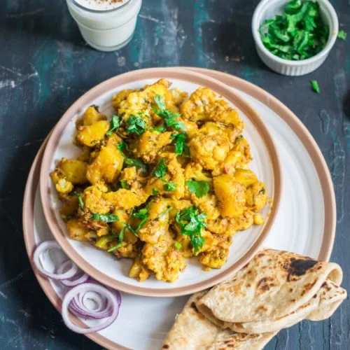 Gobi Aloo +3 Laccha Paratha From Mum's Kitchen."