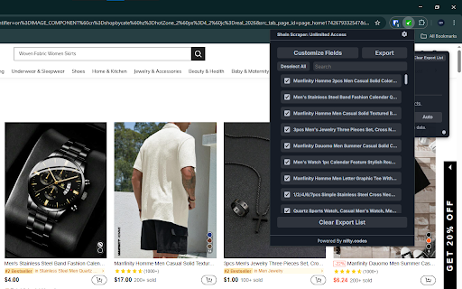 Shein Scraper: Export Search, Products, Sellers & more Preview 4