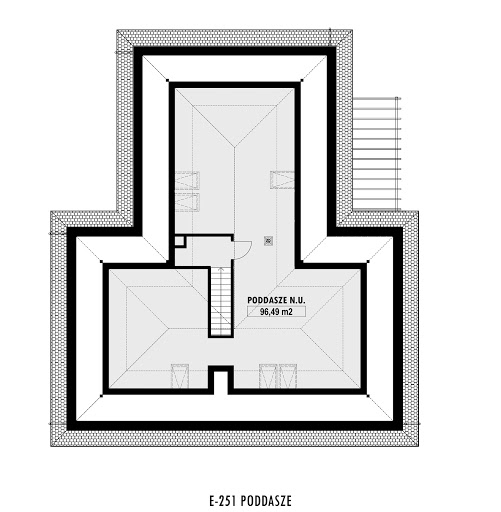 E-251 - Rzut poddasza nieużytkowego
