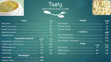 Tasty Fast Food & Snacks Corner menu 