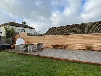 Sandstone Patio, Gabions & Worktop, Fencing and Sleeper Steps Installed album cover