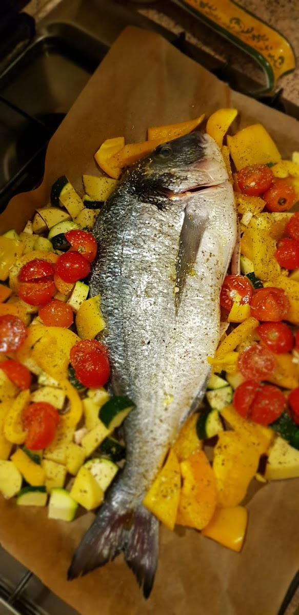 Orata Seabream Wild in oven with bell peppers, zucchini, cherry tomatoes, and potatoes
https://isacookinpadua.altervista.org/gluten-free-classes.html