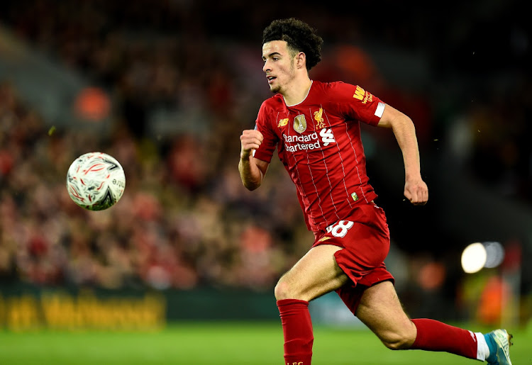 Curtis Jones of Liverpool during the FA Cup Third Round match against Everton at Anfield on January 05, 2020 in Liverpool, England.