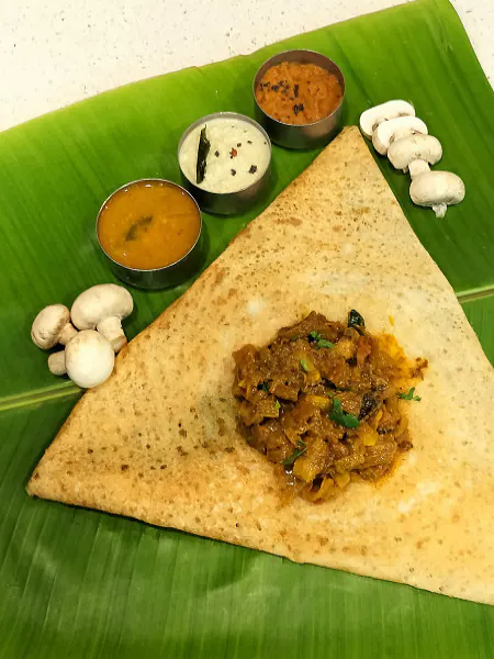 Mushroom Masala Dosa