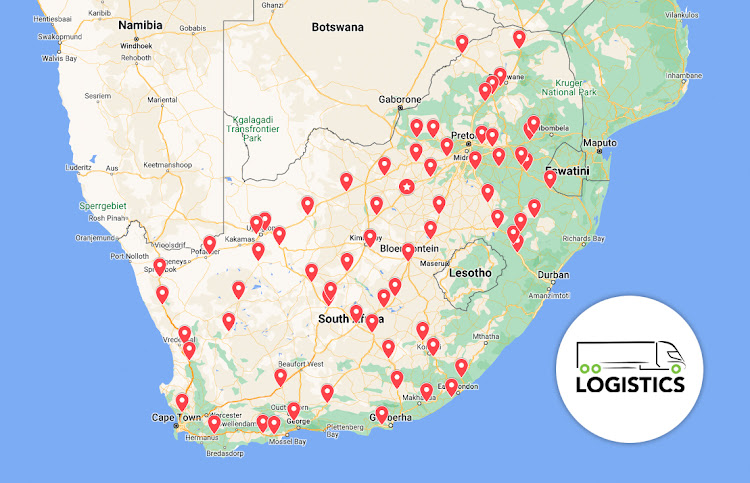 The 120 public charging facilities for trucks being earmarked by the company. Picture: SUPPLIED